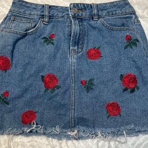 PacSun Blue Red Embellished Skater Mini Skirt